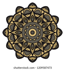 Mandala Style Vector Shapes. Decorative Cicle ornament. Floral design.