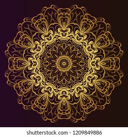 Mandala Style Vector Shapes. Decorative Cicle ornament. Floral design