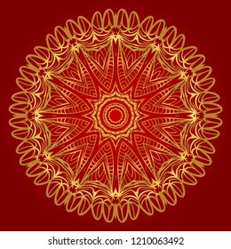 Mandala Style Vector Shapes. Decorative Cicle ornament. Floral design