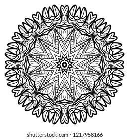 Mandala Style Vector Shapes. Decorative Cicle ornament. Floral design
