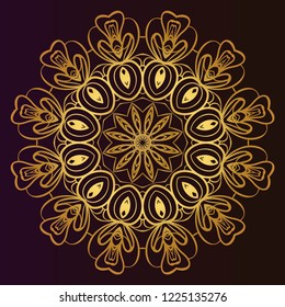 Mandala Style Vector Shapes. Decorative Cicle ornament. Floral design