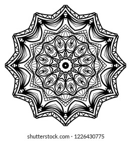 Mandala Style Vector Shapes. Decorative Cicle ornament. Floral design