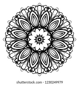 Mandala Style Vector Shapes. Decorative Cicle ornament. Floral design.