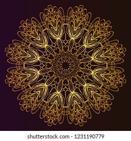 Mandala Style Vector Shapes. Decorative Cicle ornament. Floral design