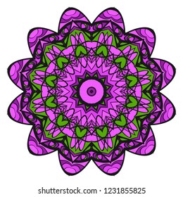 Mandala Style Vector Shapes. Decorative Cicle ornament. Floral design.