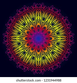 Mandala Style Vector Shapes. Decorative Cicle ornament. Floral design