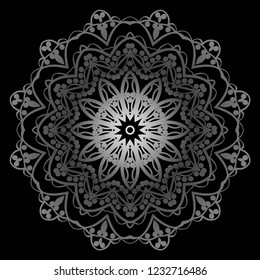 Mandala Style Vector Shapes. Decorative Cicle ornament. Floral design.