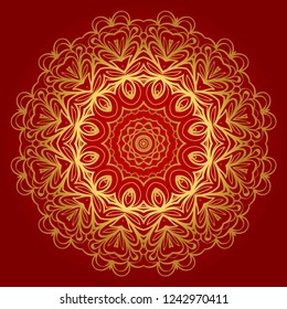 Mandala Style Vector Shapes. Decorative Cicle ornament. Floral design