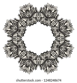 Mandala Style Vector Shapes. Decorative Cicle ornament. Floral design.