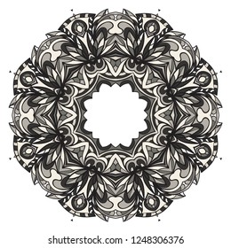 Mandala Style Vector Shapes. Decorative Cicle ornament. Floral design.