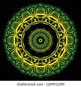 Mandala Style Vector Shapes. Decorative Cicle ornament. Floral design.