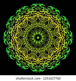 Mandala Style Vector Shapes. Decorative Cicle ornament. Floral design.