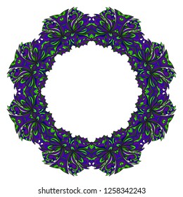 Mandala Style Vector Shapes. Decorative Cicle ornament. Floral design.