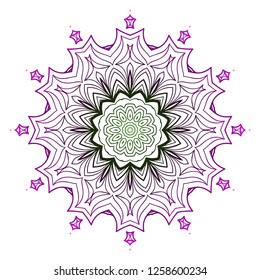 Mandala Style Vector Shapes. Decorative Cicle ornament. Floral design.