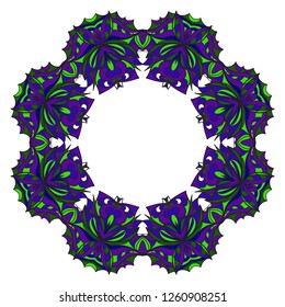 Mandala Style Vector Shapes. Decorative Cicle ornament. Floral design.