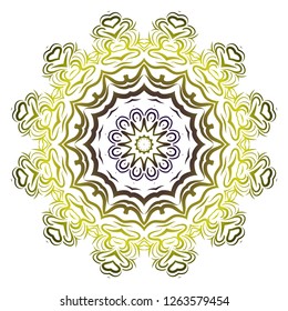 Mandala Style Vector Shapes. Decorative Cicle ornament. Floral design.