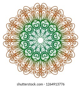 Mandala Style Vector Shapes. Decorative Cicle ornament. Floral design.