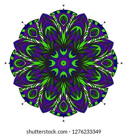 Mandala Style Vector Shapes. Decorative Cicle ornament. Floral design.