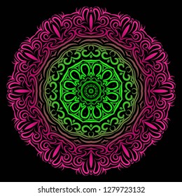 Mandala Style Vector Shapes. Decorative Cicle ornament. Floral design.