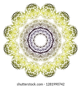 Mandala Style Vector Shapes. Decorative Cicle ornament. Floral design.