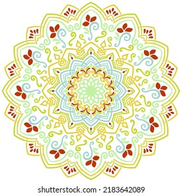 Mandala for summer in vivid colors