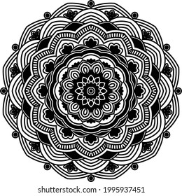 Mandala SVG Crafts | Mandala Circular pattern design for Henna, Mehndi, tattoo, decoration.
Decorative ornament in ethnic oriental style. Coloring book page.