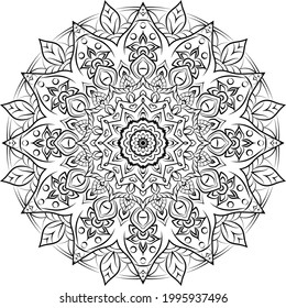 Mandala SVG Crafts | Mandala Circular pattern design for Henna, Mehndi, tattoo, decoration.
Decorative ornament in ethnic oriental style. Coloring book page.