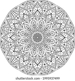 Mandala SVG Crafts | Mandala Circular pattern design for Henna, Mehndi, tattoo, decoration.
Decorative ornament in ethnic oriental style. Coloring book page.