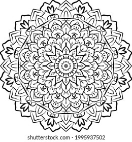 Mandala SVG Crafts | Mandala Circular pattern design for Henna, Mehndi, tattoo, decoration.
Decorative ornament in ethnic oriental style. Coloring book page.