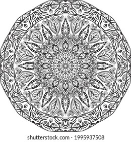 Mandala SVG Crafts | Mandala Circular pattern design for Henna, Mehndi, tattoo, decoration.
Decorative ornament in ethnic oriental style. Coloring book page.