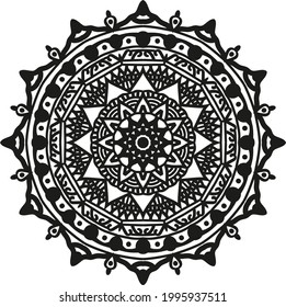 Mandala SVG Crafts | Mandala Circular pattern design for Henna, Mehndi, tattoo, decoration.
Decorative ornament in ethnic oriental style. Coloring book page.