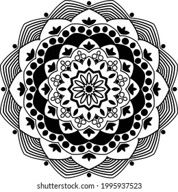 Mandala SVG Crafts | Mandala Circular pattern design for Henna, Mehndi, tattoo, decoration.
Decorative ornament in ethnic oriental style. Coloring book page.