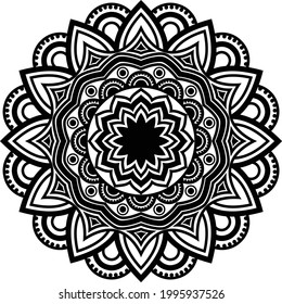 Mandala SVG Crafts | Mandala Circular pattern design for Henna, Mehndi, tattoo, decoration.
Decorative ornament in ethnic oriental style. Coloring book page.