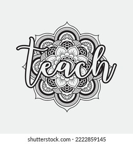 Mandala SVG Design - Teacher Svg Files For Cricut - Digital Download
