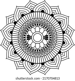 Mandala svg flower design. Mandala design  for kdp interior book.