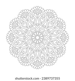 Mandala Swirling Bliss  coloring book page for kdp book interior. Peaceful Petals, Ability to Relax, Brain Experiences, Harmonious Haven, Peaceful Portraits, Blossoming Beauty mandala design.