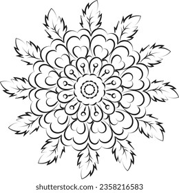 Mandala the swirls for printable coloring page or use as poster, card, flyer or T Shirt