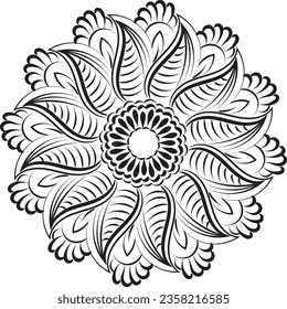 Mandala the swirls for printable coloring page or use as poster, card, flyer or T Shirt