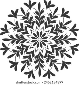 Mandala the swirls for printable coloring page or use as poster, card, flyer or T Shirt