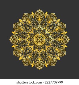 Mandala Symbol design Black color Free Vector