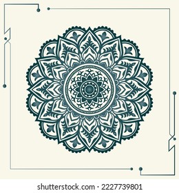 Mandala Symbol design Black color Free Vector