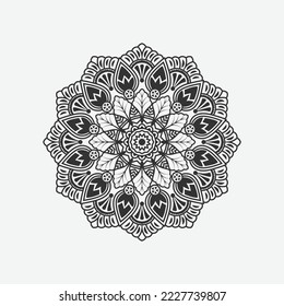 Mandala Symbol design Black color Free Vector