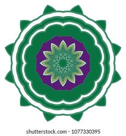 Mandala symbol isolated on white background. Indian ornament. Vector illustration
