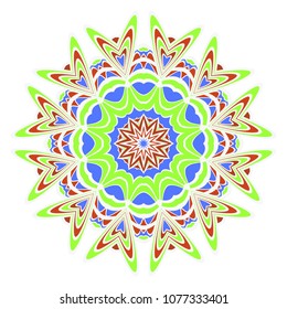 Mandala symbol isolated on white background. Indian ornament. Vector illustration