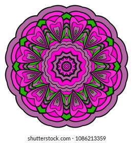 Mandala symbol isolated on white background. Indian ornament. Vector illustration