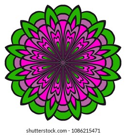 Mandala symbol isolated on white background. Indian ornament. Vector illustration