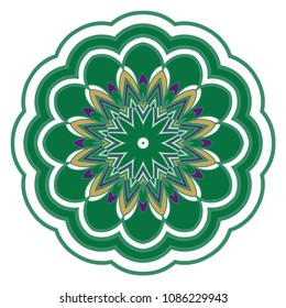 Mandala symbol isolated on white background. Indian ornament. Vector illustration