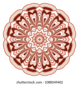 Mandala symbol isolated on white background. Indian ornament. Vector illustration