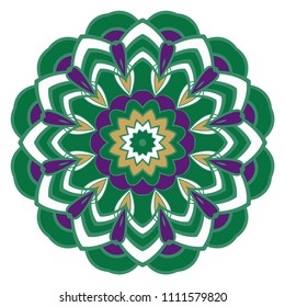 Mandala symbol isolated on white background. Indian ornament. Vector illustration