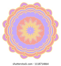 Mandala symbol isolated on white background. Indian ornament. Vector illustration
